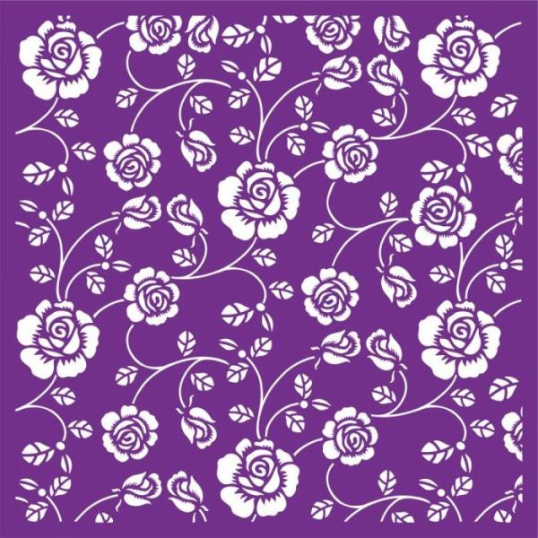 Crafters Companion -Rosebud Floral Background  - Stencil - Schablone