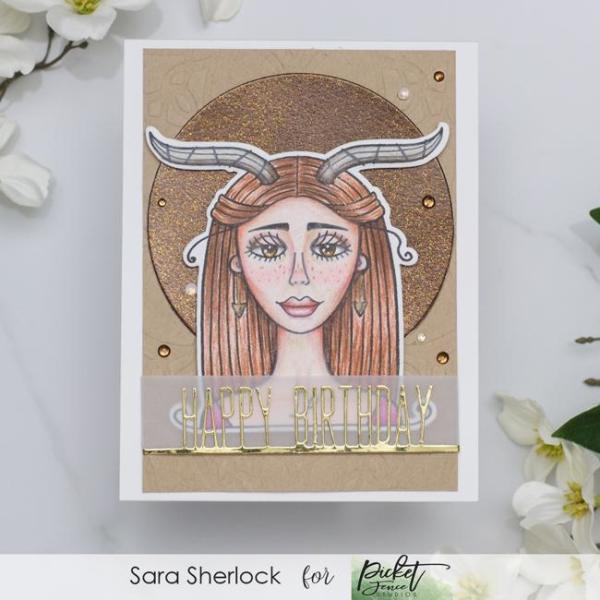 Picket Fence Studios Capricorn Girl 4x6 Inch Clear Stamps