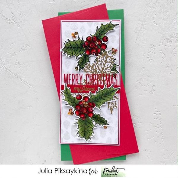 Picket Fence Studios Falling Pinecones 4x4 Inch Clear Stamps 