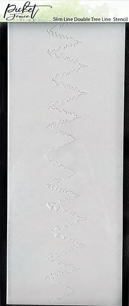 Picket Fence Studios Slim Line Double Tree Line 4x10 Inch Stencil - Schablone