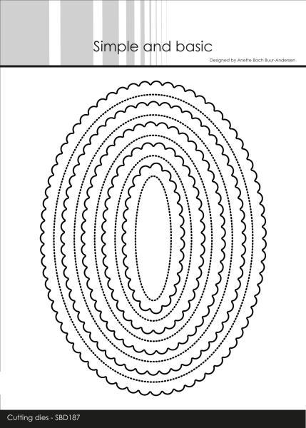 Simple and Basic " Small Pierced Scalloped Ovals Cutting " Stanze -  Die