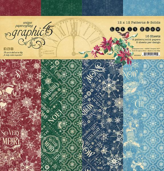 Graphic 45 "Let it Snow" 12x12" Patterns & Solid Pad