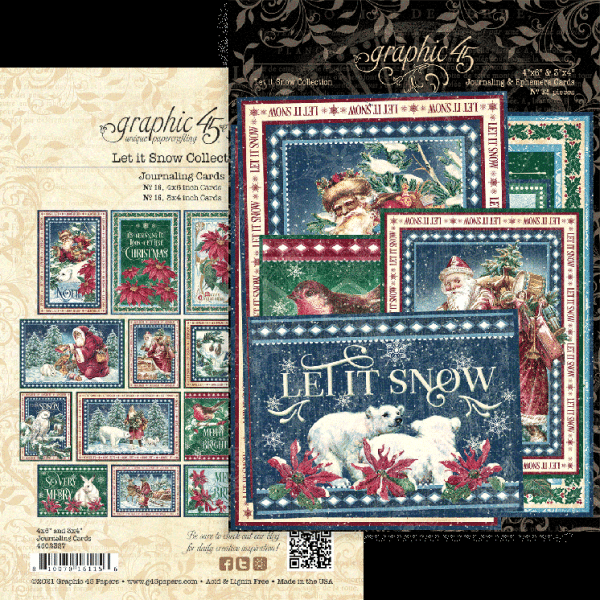 Graphic 45 "Let it Snow Journaling Cards" 