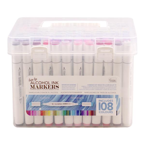 Couture Creations Twin Tip Alcohol Ink Marker Case inkl. 108 Colours