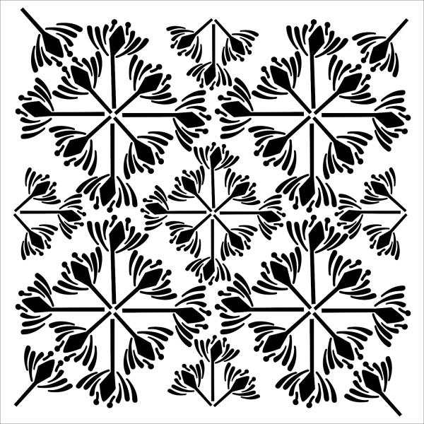 The Crafters Workshop Garden Tile   Stencil - Schablone 12x12"