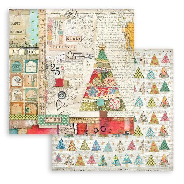 Stamperia "Christmas Patchwork" 8x8" Paper Pack - Cardstock