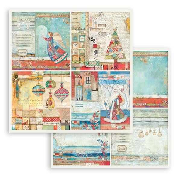 Stamperia "Christmas Patchwork" 8x8" Paper Pack - Cardstock