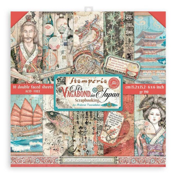 Stamperia "Sir Vagabond in Japan" 6x6" Paper Pack - Cardstock