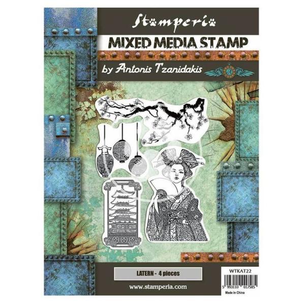 Stamperia Stempel "Sir Vagabond in Japan Lantern" Natural Rubber Stamp - (Naturkautschukstempel)