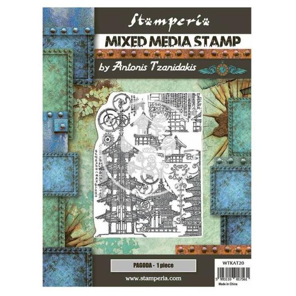 Stamperia Stempel "Sir Vagabond in Japan Pagoda" Natural Rubber Stamp - (Naturkautschukstempel)