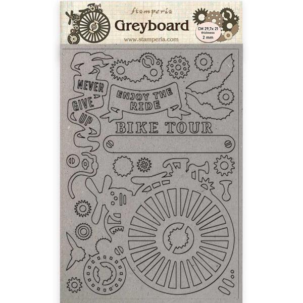 Stamperia " Voyages Fantastiques Bicycle" Greyboard Die Cuts - Stanzteile aus Graupappe