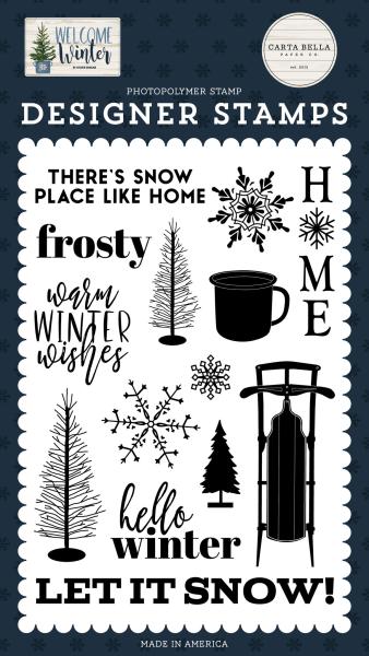 Carta Bella "Snow Place Like Home" Stempelset - Clear Stamp-Set