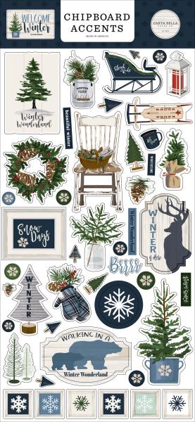 Carta Bella "Welcome Winter " Chipboard - Sticker