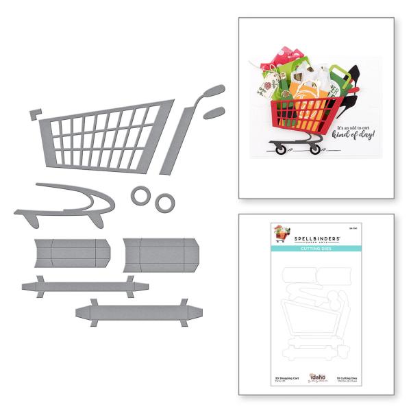 Spellbinders Die "3D Shopping Cart Etched" Stanzschablone