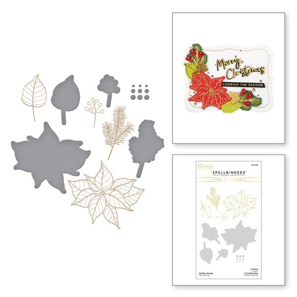 Spellbinders Hotfoil Plate - Holiday Florals Glimmer