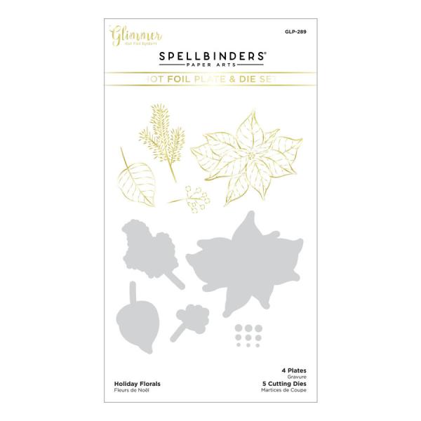 Spellbinders Hotfoil Plate - Holiday Florals Glimmer