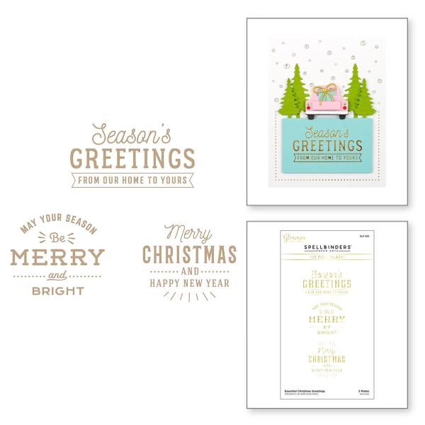 Spellbinders Hotfoil Plate - Essential Christmas Greetings Glimmer Hot Foil Plate