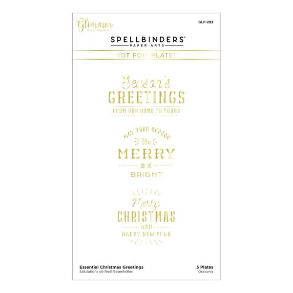 Spellbinders Hotfoil Plate - Essential Christmas Greetings Glimmer Hot Foil Plate