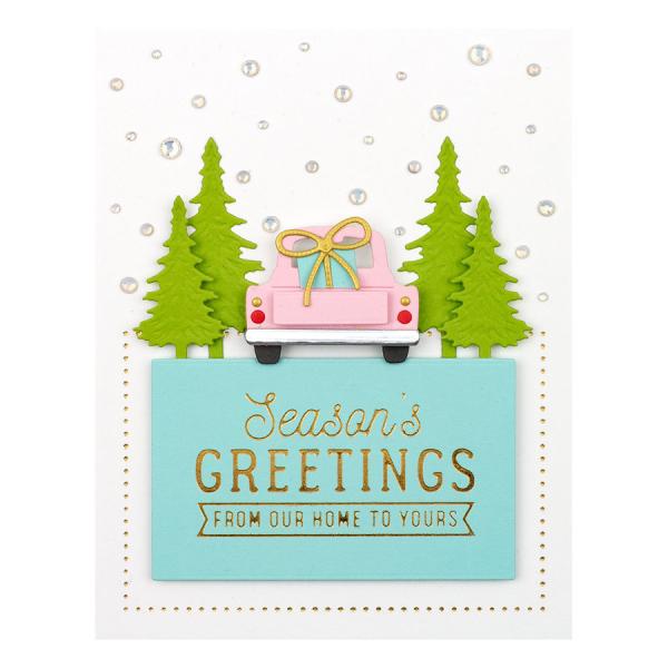 Spellbinders Hotfoil Plate - Essential Christmas Greetings Glimmer Hot Foil Plate