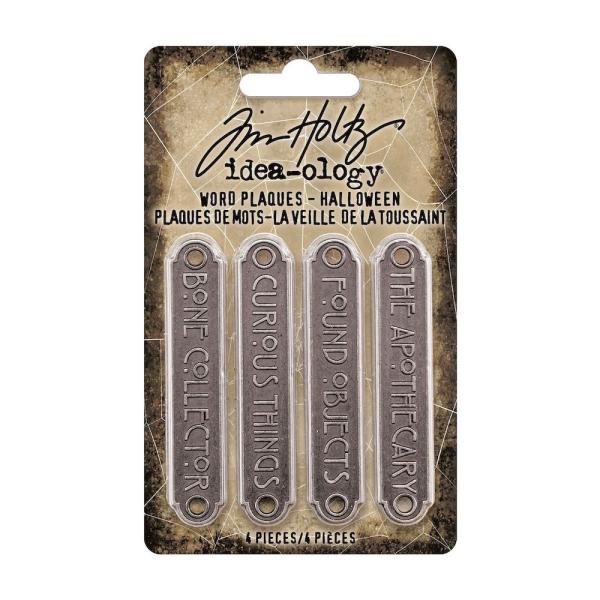 Tim Holtz - Idea Ology - Metall Elemente "Halloween Word Plaques"