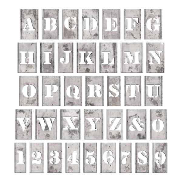 Tim Holtz - Idea Ology "Stencil Chips Silver" - Buchstaben