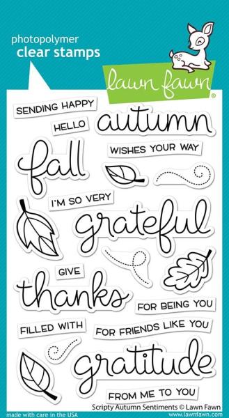 Lawn Fawn Stempelset "Scripty Autumn Sentiments" Clear Stamp