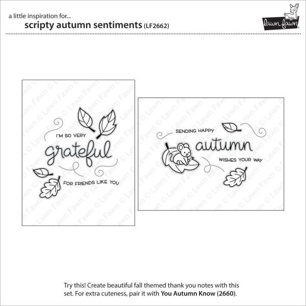 Lawn Fawn Stempelset "Scripty Autumn Sentiments" Clear Stamp