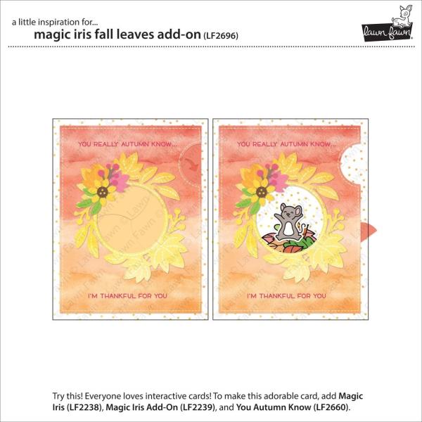 Lawn Fawn Craft Die - Magic Iris Fall Leaves Add-on Die