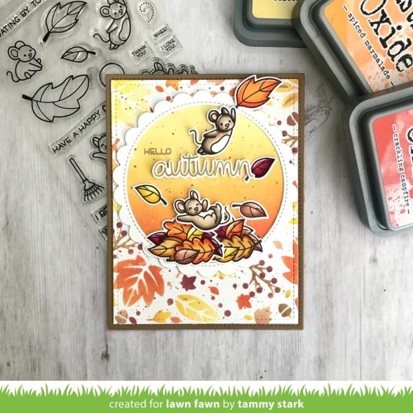 Lawn Fawn Stencil - Schablone - "Fall Leaves Background Stencils (2pcs)"