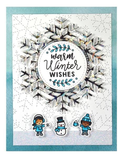 Lawn Fawn Craft Dies - Stitched Snowflake Backdrop