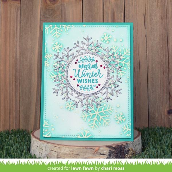 Lawn Fawn Stencil - Schablone - "Snowflake Background Stencils (2pcs)"