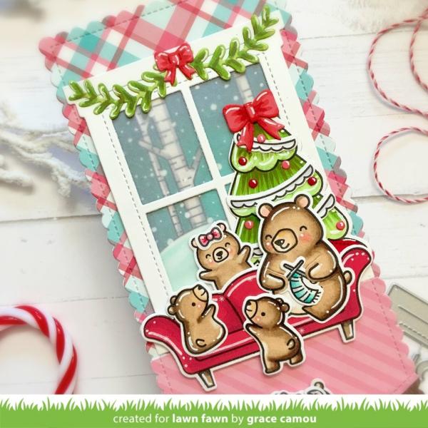 Lawn Fawn Stempelset "Window Scene: Winter" Clear Stamp