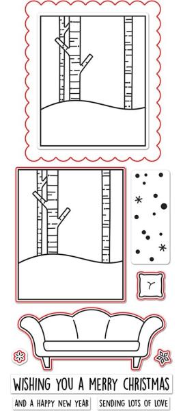 Lawn Fawn Craft Dies - "Window Scene: Winter" - Stanzen