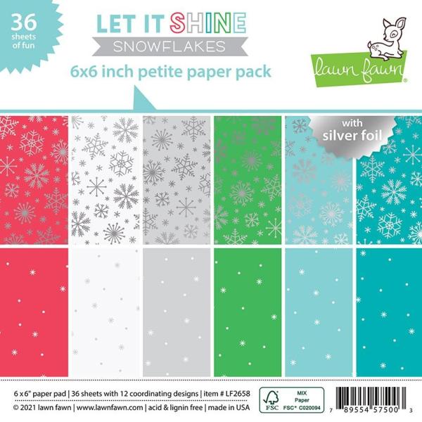 Lawn Fawn 6x6 "Let It Shine Snowflakes" Paper Pad