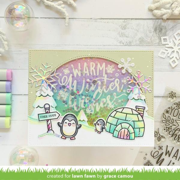 Lawn Fawn Stempelset "Giant Holiday Messages" Clear Stamp