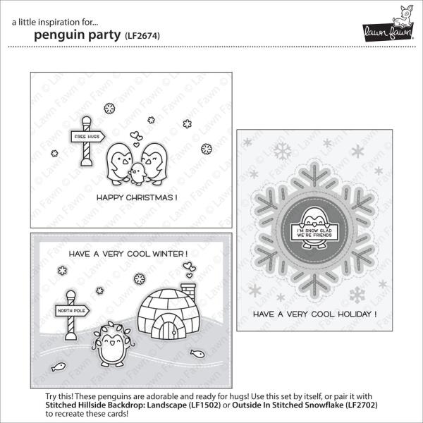 Lawn Fawn Stempelset "Penguin Party" Clear Stamp