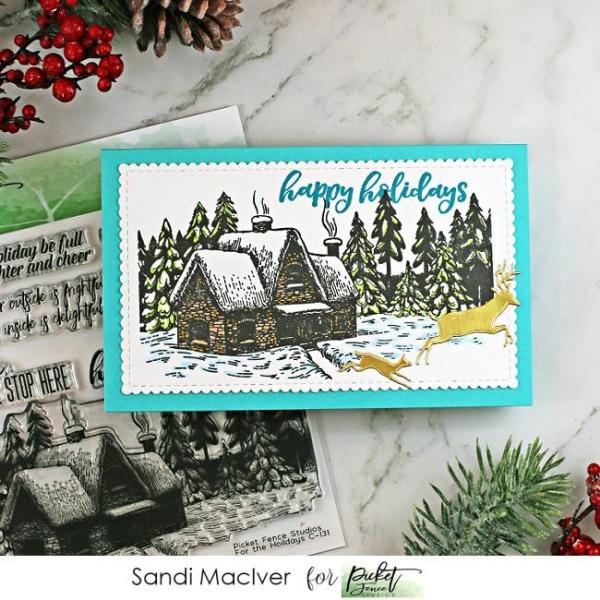 Picket Fence Studios For the Holidays 6x6 Inch Clear Stamps 