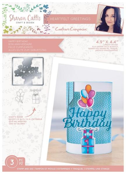 Crafters Companion - Heartfelt Greetings Happy Birthday  - Stanze & Stempel