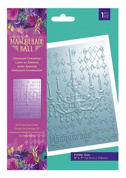 Crafters Companion - Masquerade Ball 3D Embossing Folder Distressed Chandelier - Prägefolder