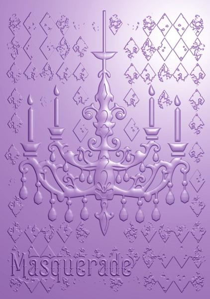 Crafters Companion - Masquerade Ball 3D Embossing Folder Distressed Chandelier - Prägefolder