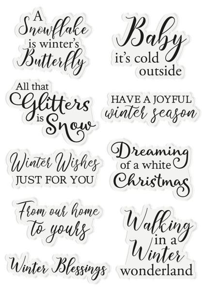 Crafters Companion - Winter White Clear Stamps Winter Blessings - Clear Stamps