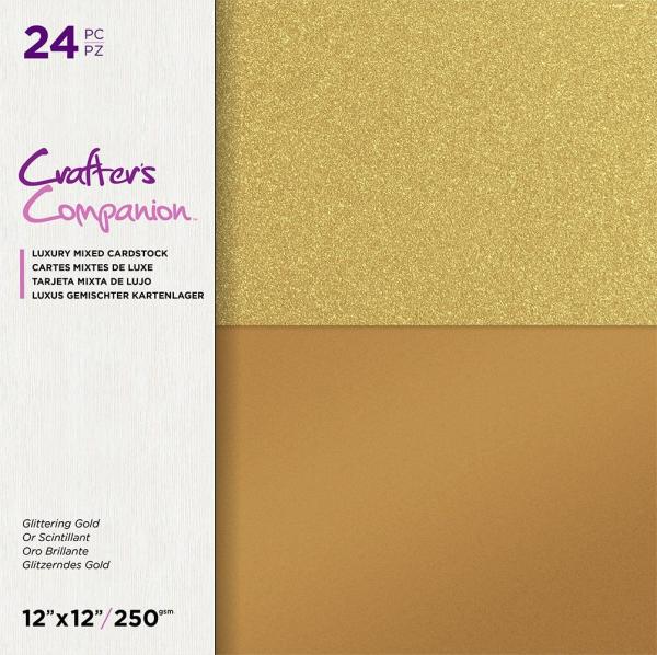 Crafters Companion - Glittering Gold - 12" Paper Pack