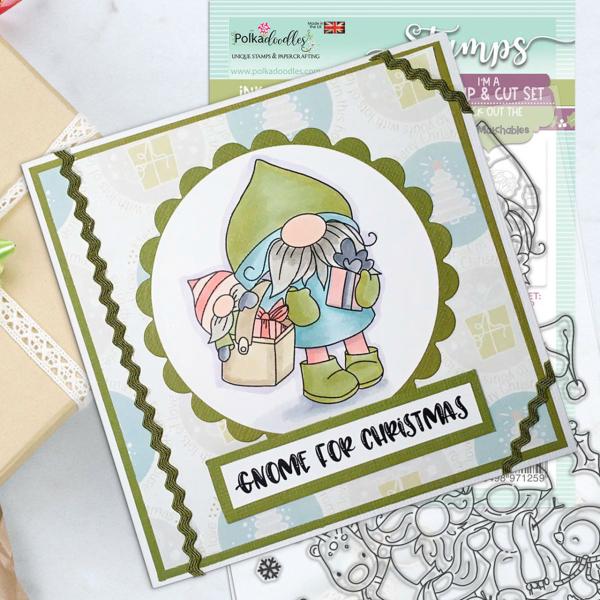 Polkadoodles Stempel "Gnome Hand Delivered" Clear Stamp-Set