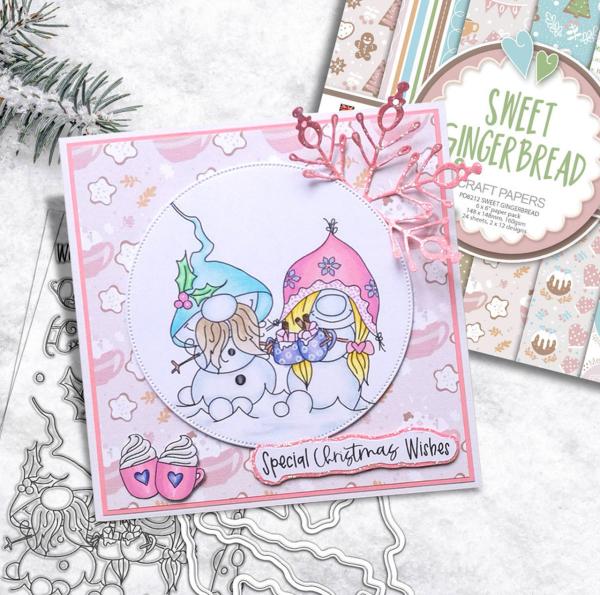 Polkadoodles Stempel "Gnome Jolly Holly Wishes" Clear Stamp-Set