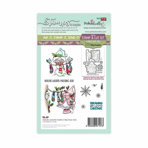 Polkadoodles Stempel "Gnome Worth Melting For" Clear Stamp-Set