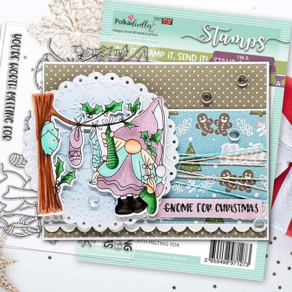 Polkadoodles Stempel "Gnome Worth Melting For" Clear Stamp-Set