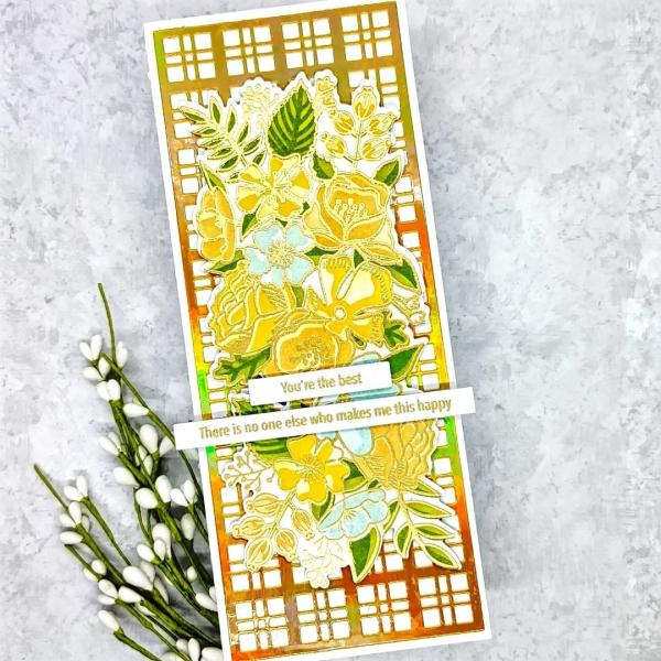 LDRS-Creative Thankful Flowers Slim Line Clear Stamps