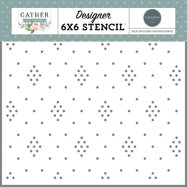 Carta Bella "Dotted Diamonds" Stencil - Schablone 6x6"