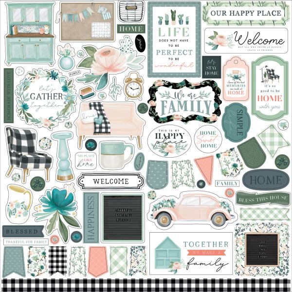 Carta Bella "Gather At Home 12x12 Inch" 12x12" Element Stickers