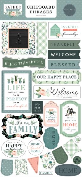 Carta Bella "Gather At Home " Chipboard - Sticker